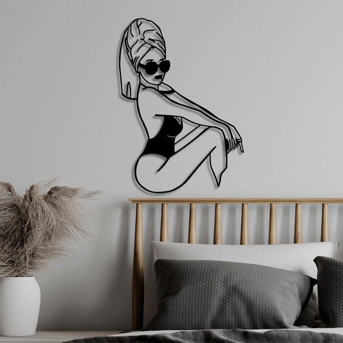 Wallity Cool Woman Escultura de Pared Negra